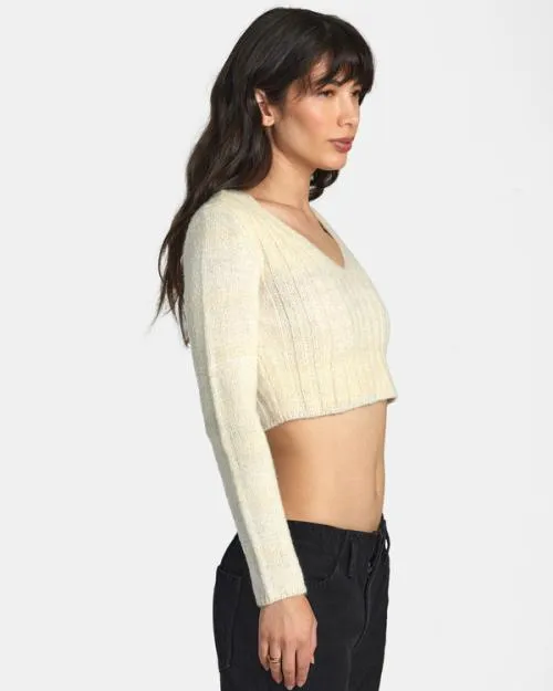 Rvca Destiny Sweater Latte Women Sweaters