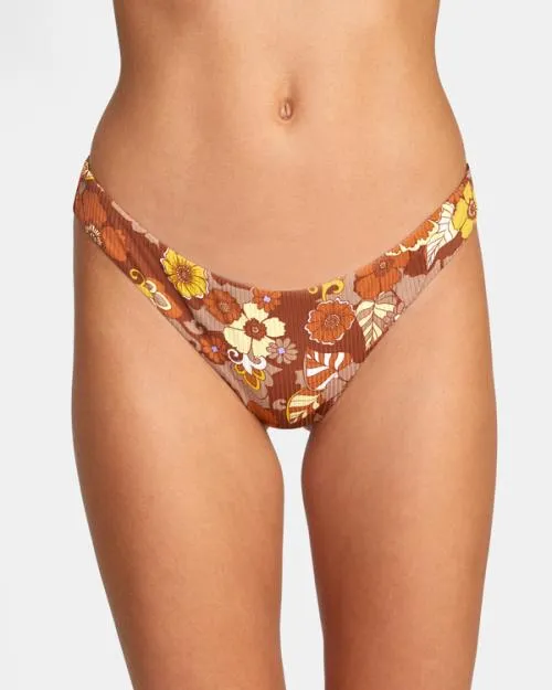 Rvca Earth Bloom Cheeky Bikini Bottoms Multi Women Bikini Bottoms