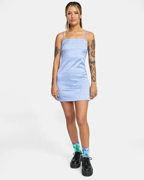 Rvca Explorer Tank Dress Grey Purple Women Dresses and Rompers