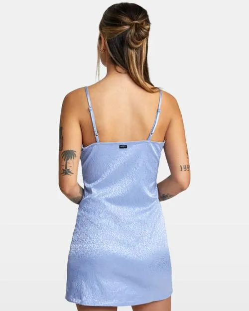 Rvca Explorer Tank Dress Grey Purple Women Dresses and Rompers