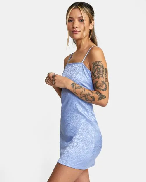 Rvca Explorer Tank Dress Grey Purple Women Dresses and Rompers