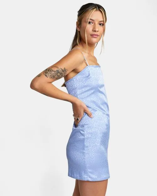 Rvca Explorer Tank Dress Grey Purple Women Dresses and Rompers