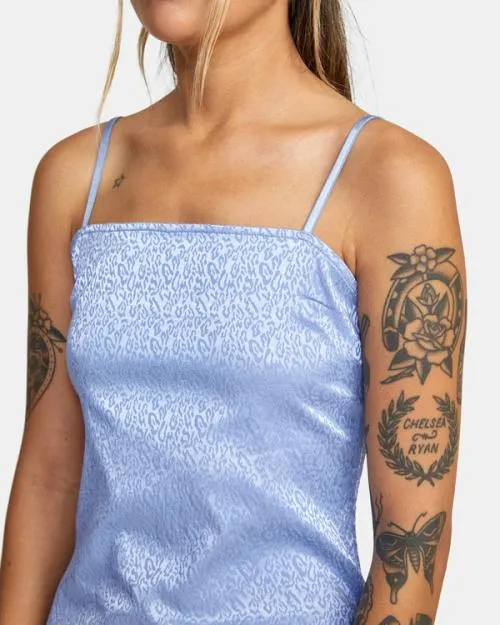 Rvca Explorer Tank Dress Grey Purple Women Dresses and Rompers