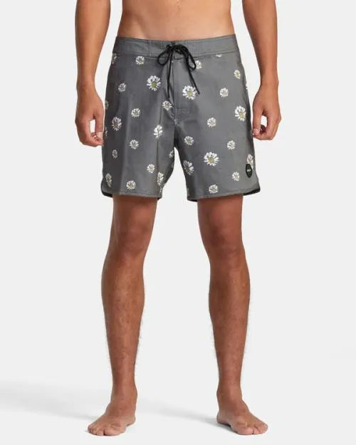 Rvca Freeport Boardshorts 16034 Black Floral Men Boardshorts