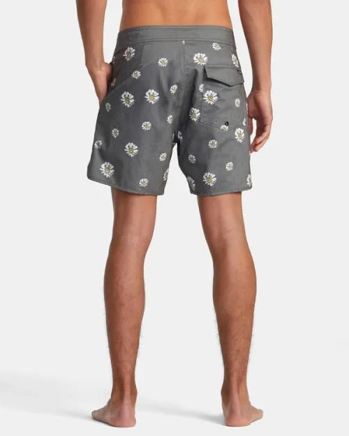 Rvca Freeport Boardshorts 16034 Black Floral Men Boardshorts