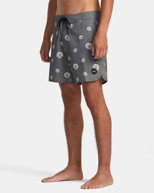 Rvca Freeport Boardshorts 16034 Black Floral Men Boardshorts