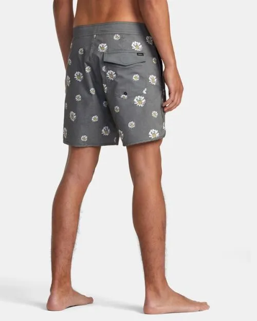 Rvca Freeport Boardshorts 16034 Black Floral Men Boardshorts