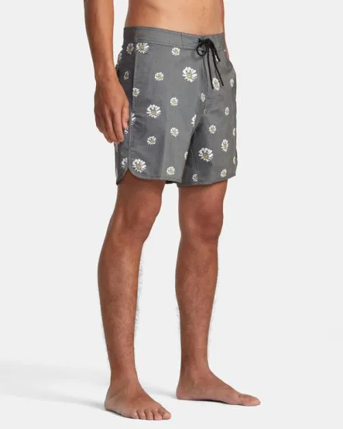 Rvca Freeport Boardshorts 16034 Black Floral Men Boardshorts