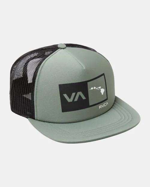 Rvca ISLAND BALANCE FOAM TRUCKER Jade Men Hats and Beanies Rvca ISLAND BALANCE FOAM TRUCKER Jade Men Hats and Beanies