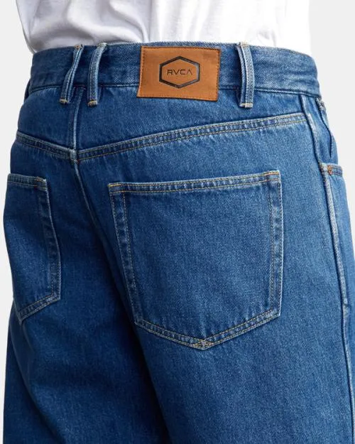 Rvca New Dawn Straight Fit Denim Jeans Blue Collar Men Denim