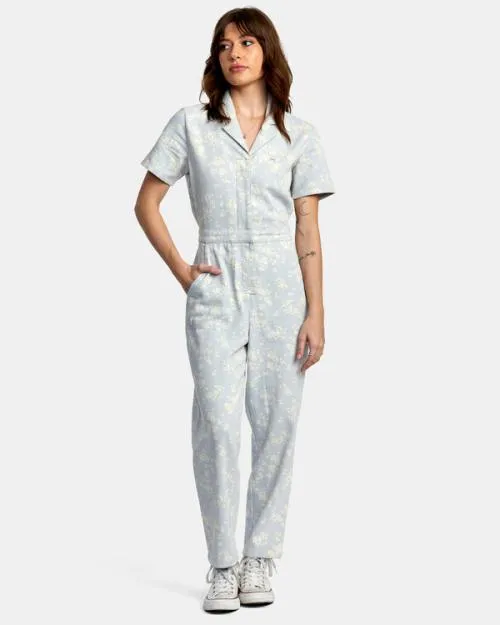 Rvca Nightshift Jumpsuit Shore Women Dresses and Rompers