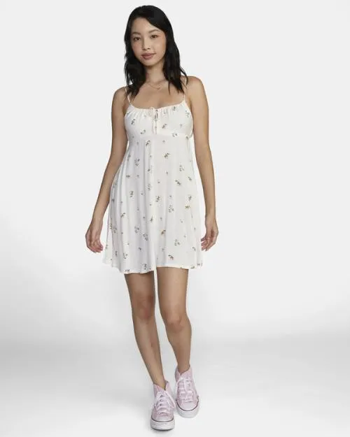 Rvca Overtime Sun Dress Cloud Women Dresses and Rompers