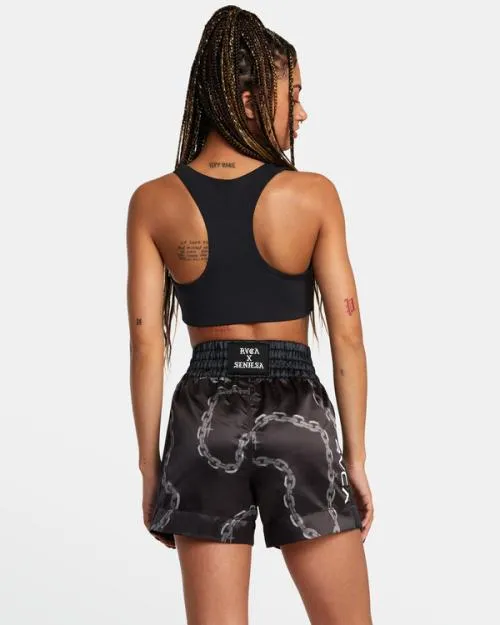 Rvca Seniesa Boxing Shorts Black SportWomen Athletic Shorts