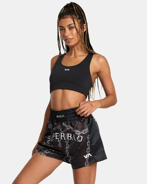 Rvca Seniesa Boxing Shorts Black SportWomen Athletic Shorts