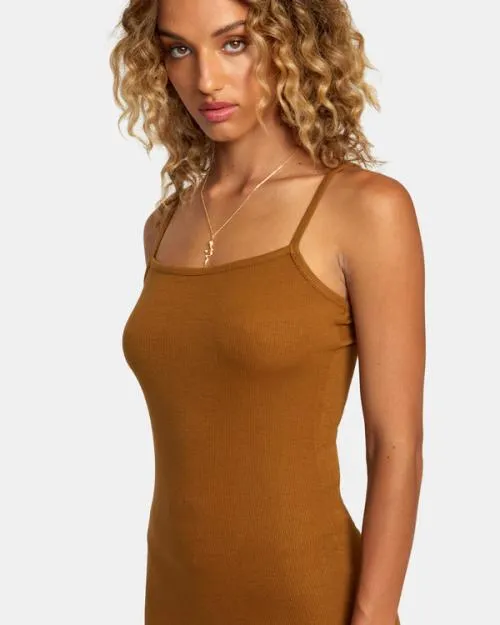 Rvca Slink Midi Dress Sienna Women Dresses and Rompers