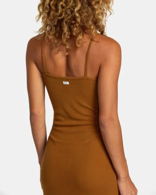Rvca Slink Midi Dress Sienna Women Dresses and Rompers