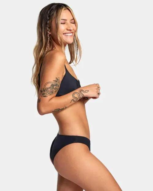 Rvca Solid Medium Bikini Bottoms Black Women Bikini Bottoms