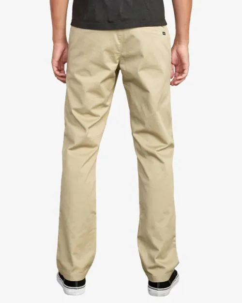 Rvca The Weekend Stretch Straight Fit Pants Khaki Men Pants