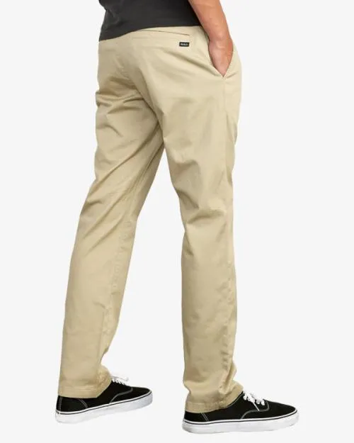 Rvca The Weekend Stretch Straight Fit Pants Khaki Men Pants