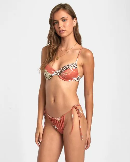 Rvca Tossed Slide Tie Reversible Medium Bikini Bottoms Multi Women Bikini Bottoms