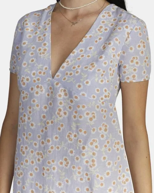Rvca Veda Mini Dress Cosmic Sky Women Dresses and Rompers