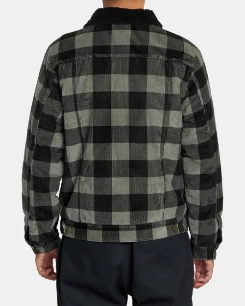 Rvca Waylon Corduroy Trucker Jacket Aloe Men Jackets