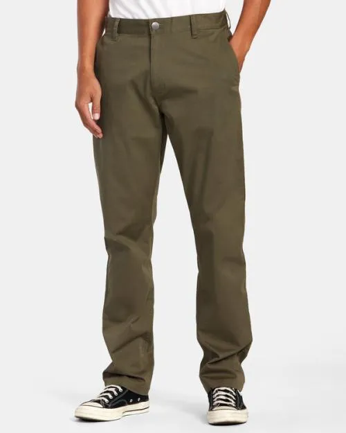 Rvca Weekend Stretch Chino Pants Olive Men Pants
