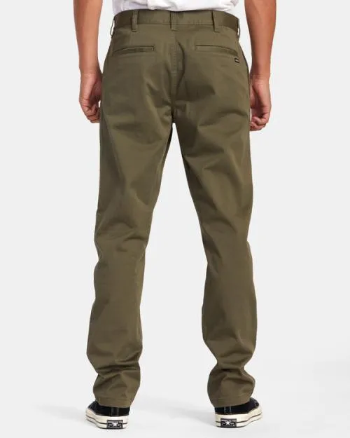 Rvca Weekend Stretch Chino Pants Olive Men Pants