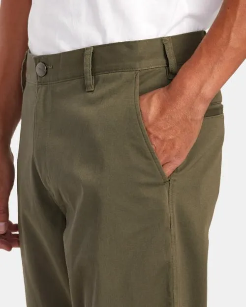 Rvca Weekend Stretch Chino Pants Olive Men Pants