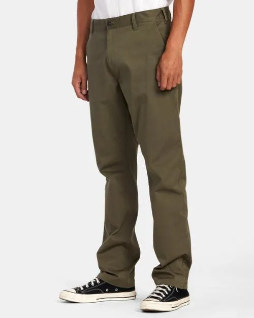 Rvca Weekend Stretch Chino Pants Olive Men Pants