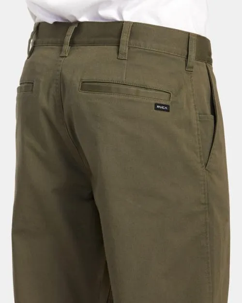 Rvca Weekend Stretch Chino Pants Olive Men Pants