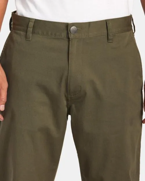 Rvca Weekend Stretch Chino Pants Olive Men Pants