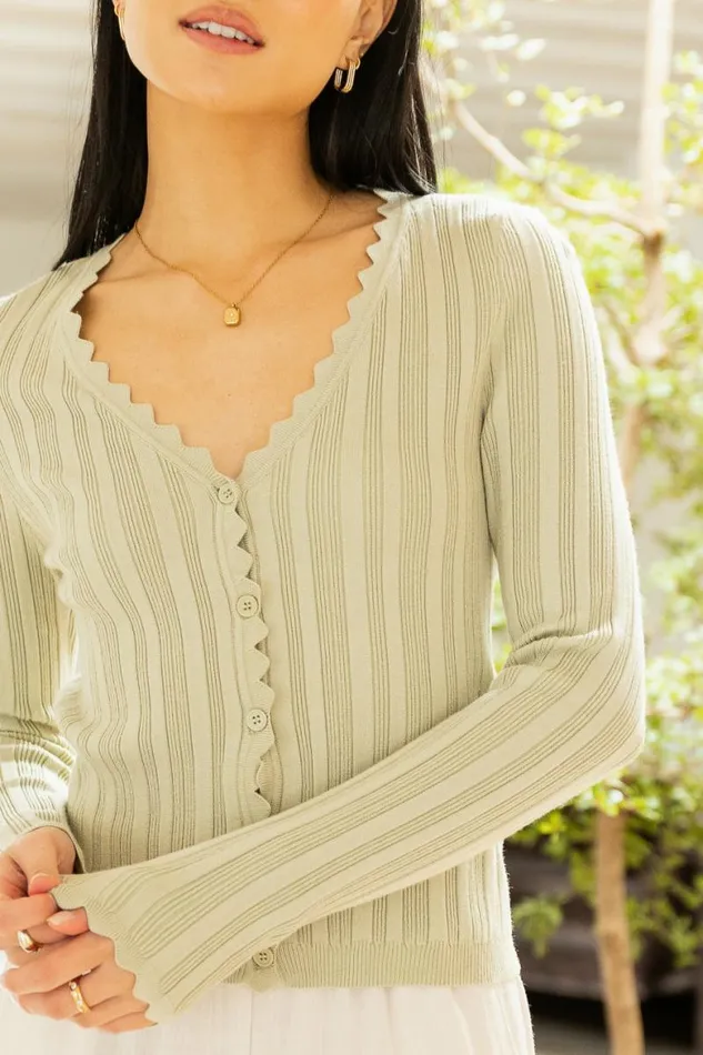Rylee Cardigan Green Women Bohme Tops