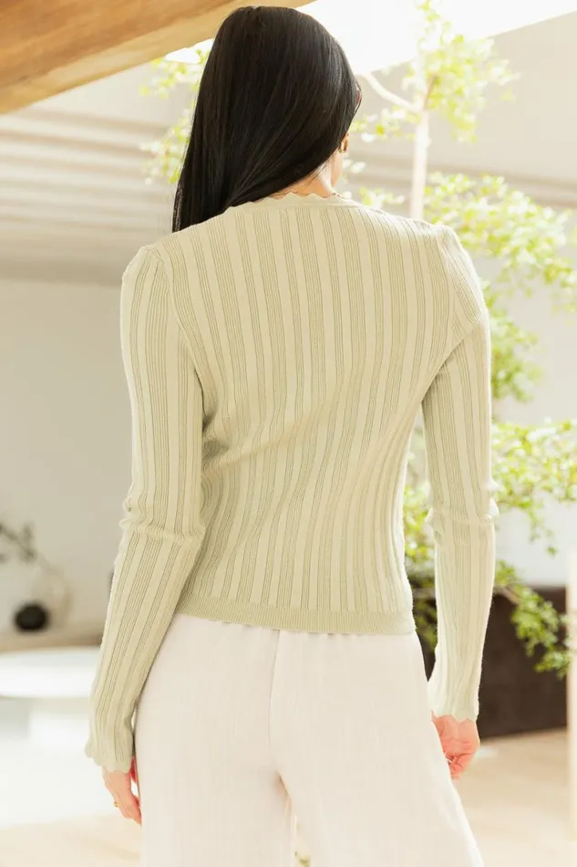 Rylee Cardigan Green Women Bohme Tops