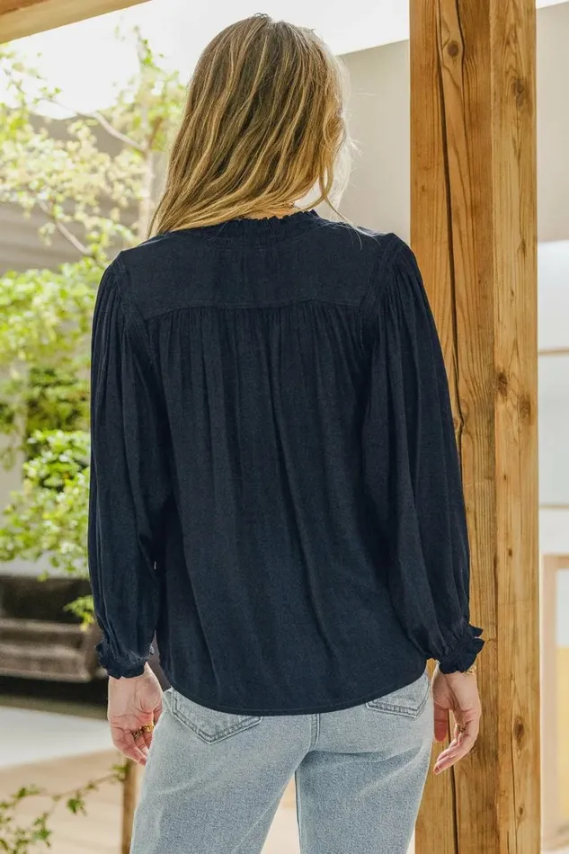 Sabrina Blouse In Navy Navy Women Bohme Tops