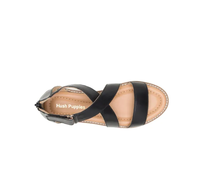 Sandals Women Hush Puppies Briard X Back Zip Black Leather Sandals Women Hush Puppies Briard X Back Zip Black Leather