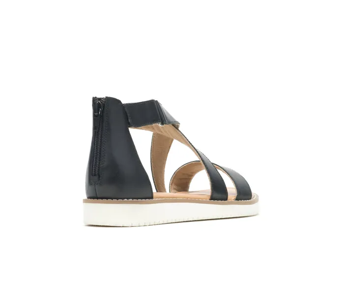Sandals Women Hush Puppies Briard X Back Zip Black Leather Sandals Women Hush Puppies Briard X Back Zip Black Leather