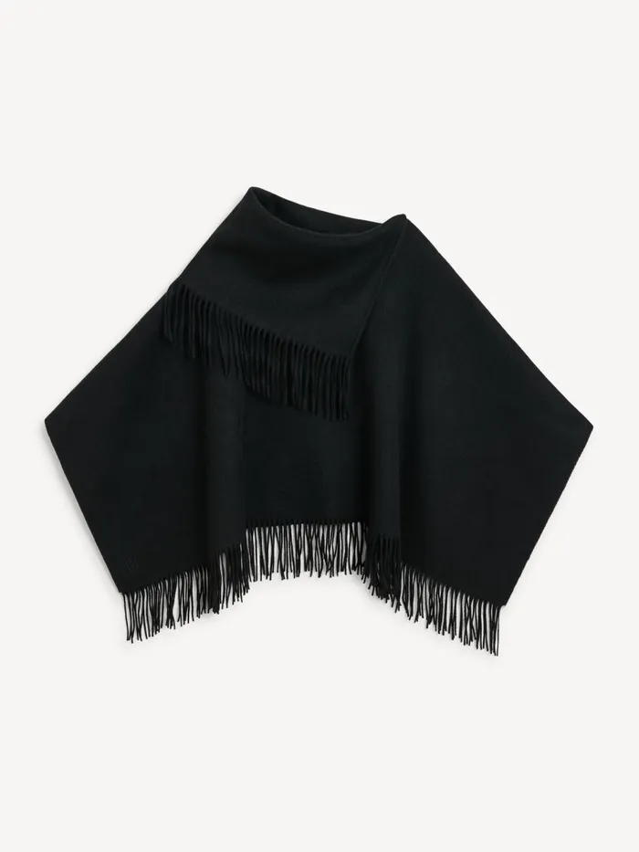 Scarves Women By Malene Birger Turtma Wool Poncho Black
