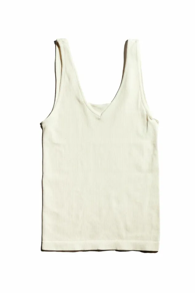 Sena Ribbed Tank In Ivory Ivory Women Bohme Tops