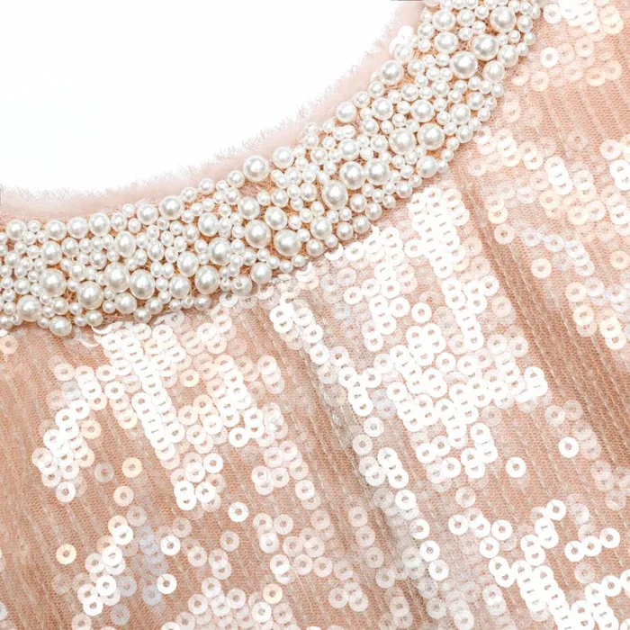 Sequin Pearl Trim Midi Dress Women Self Portrait Dresses Sequin Pearl Trim Midi Dress Women Self Portrait Dresses