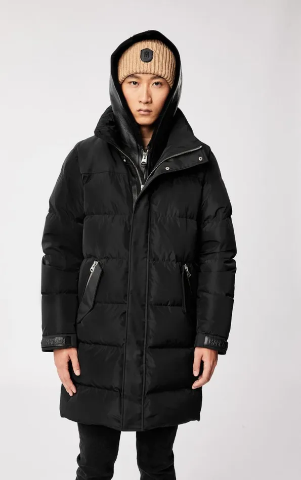Shearling Jackets Men Mackage REYNOLD Down Coat With Removable Shearling Bib And Hood Army