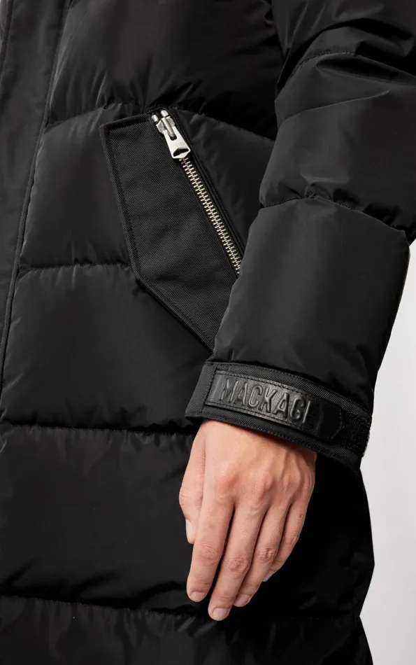 Shearling Jackets Men Mackage REYNOLD Down Coat With Removable Shearling Bib And Hood Army