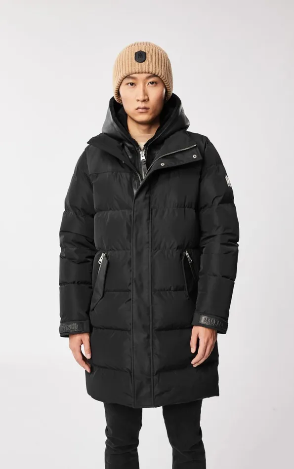Shearling Jackets Men Mackage REYNOLD Down Coat With Removable Shearling Bib And Hood Army