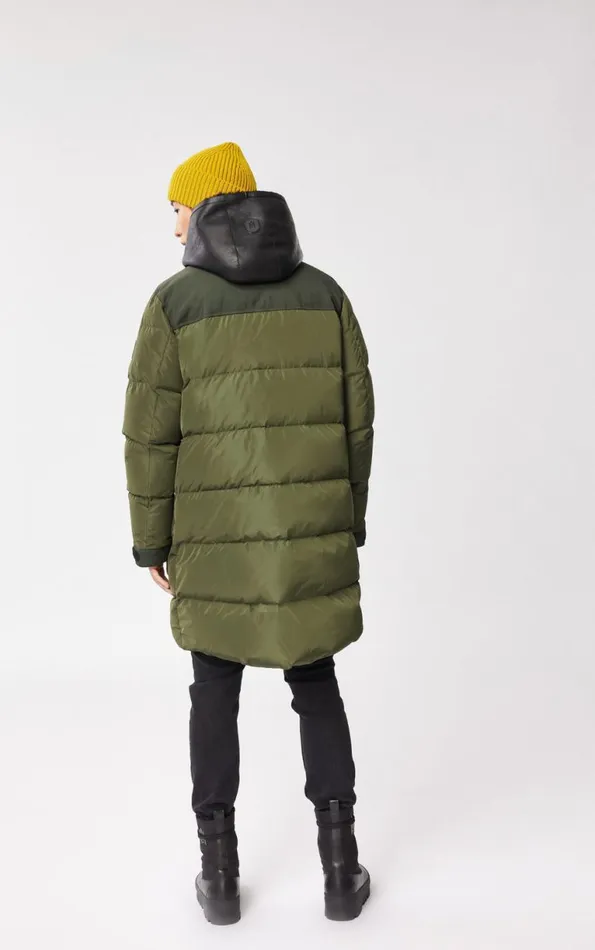 Shearling Jackets Men Mackage REYNOLD Down Coat With Removable Shearling Bib And Hood Army