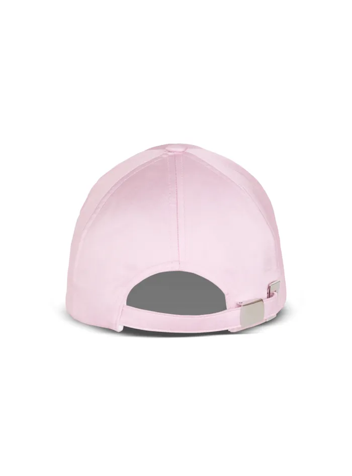 Signature Embroidered Cap Pink Women Balmain Hats And Caps