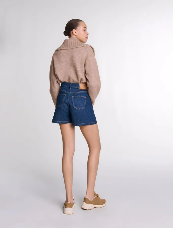 Skirts and Shorts Women Maje Denim Skort Dark Blue
