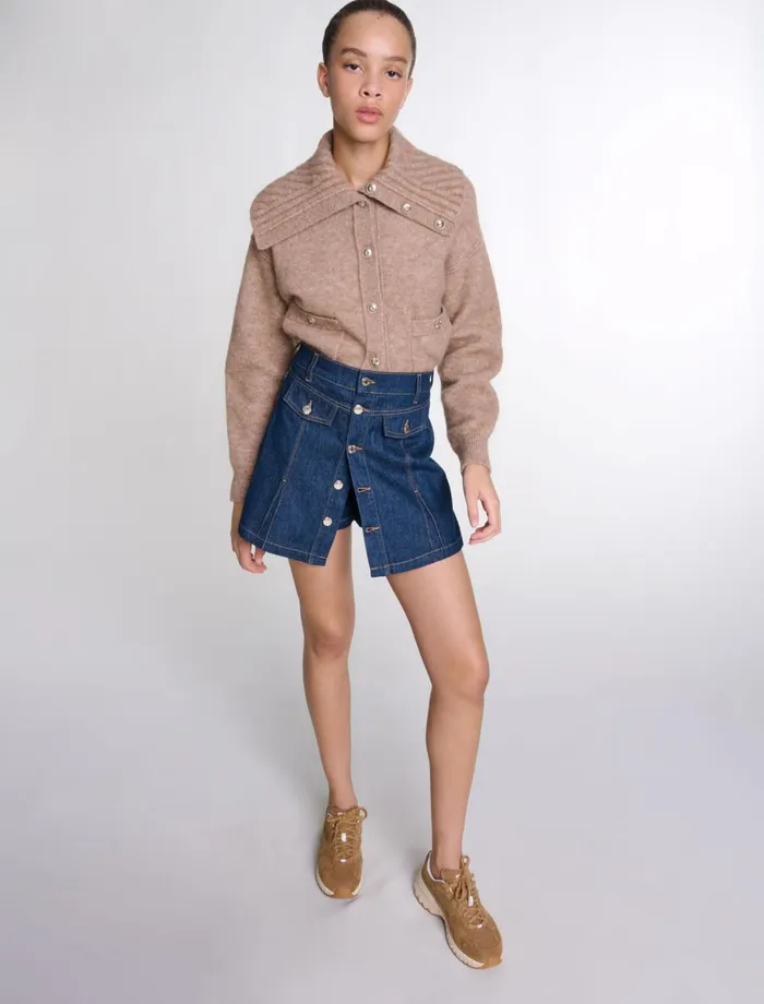 Skirts and Shorts Women Maje Denim Skort Dark Blue