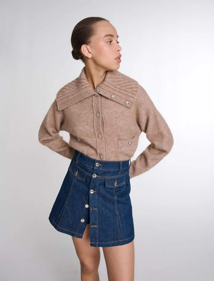 Skirts and Shorts Women Maje Denim Skort Dark Blue