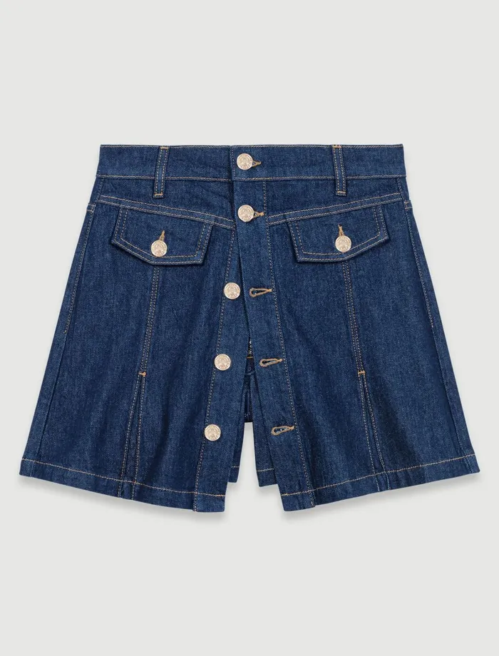 Skirts and Shorts Women Maje Denim Skort Dark Blue