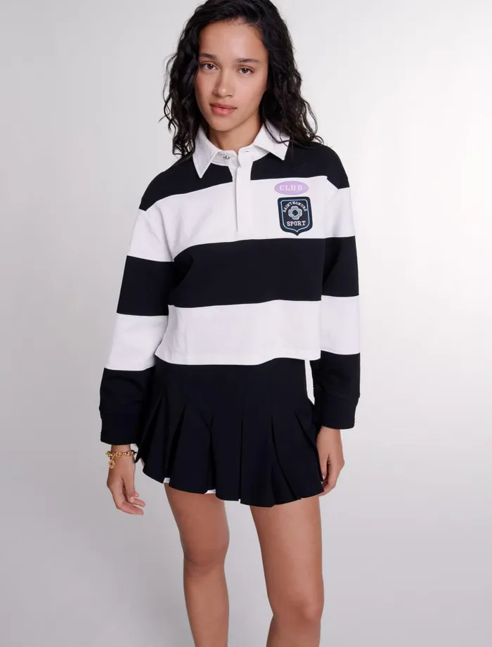 Skirts and Shorts Women Maje DualMaterial Pleated Skort Black